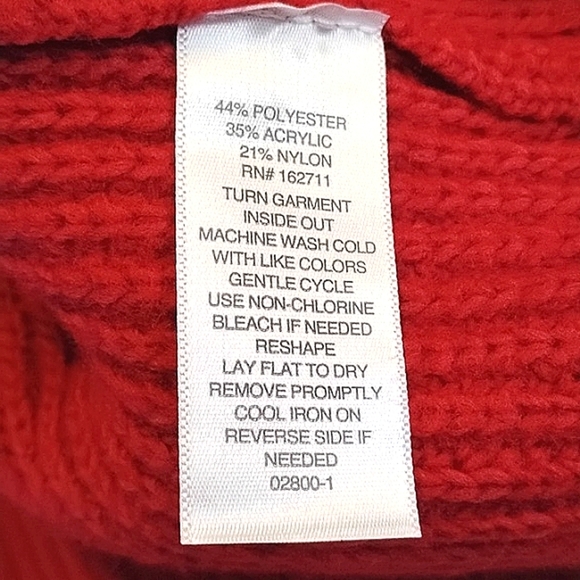 Liz Claiborne Woman's Rumba Red Golden Moments Turtle Neck Sweater, Size: M, NWT - Picture 6 of 8